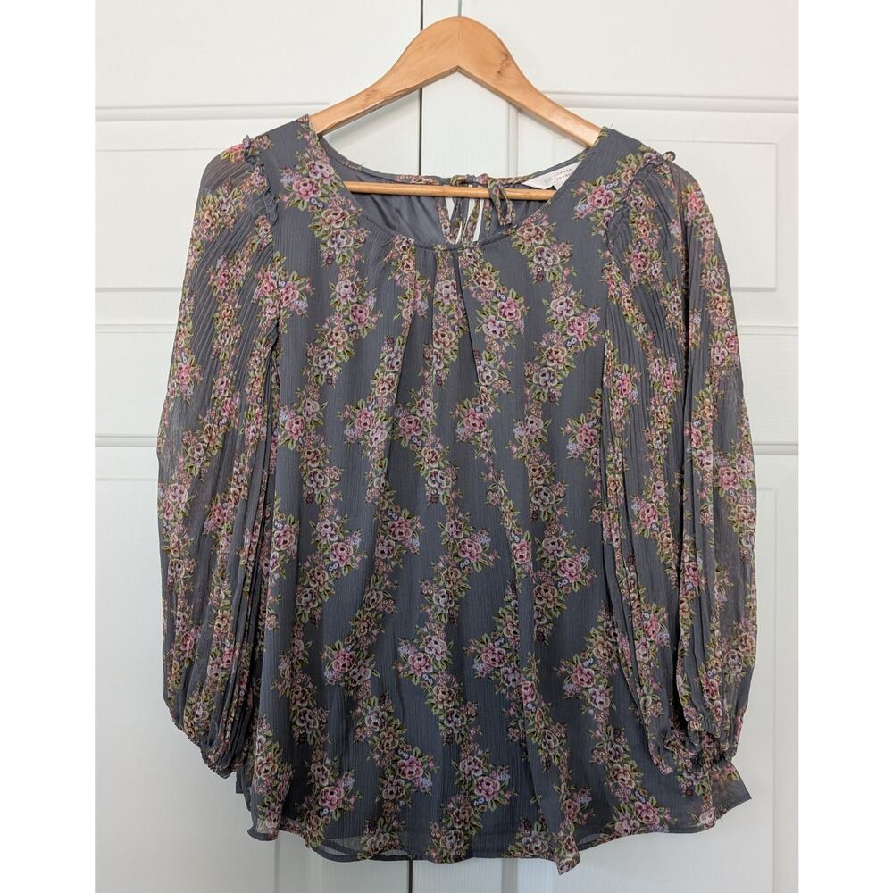 Lauren Conrad Floral Boho Peasant Blouse